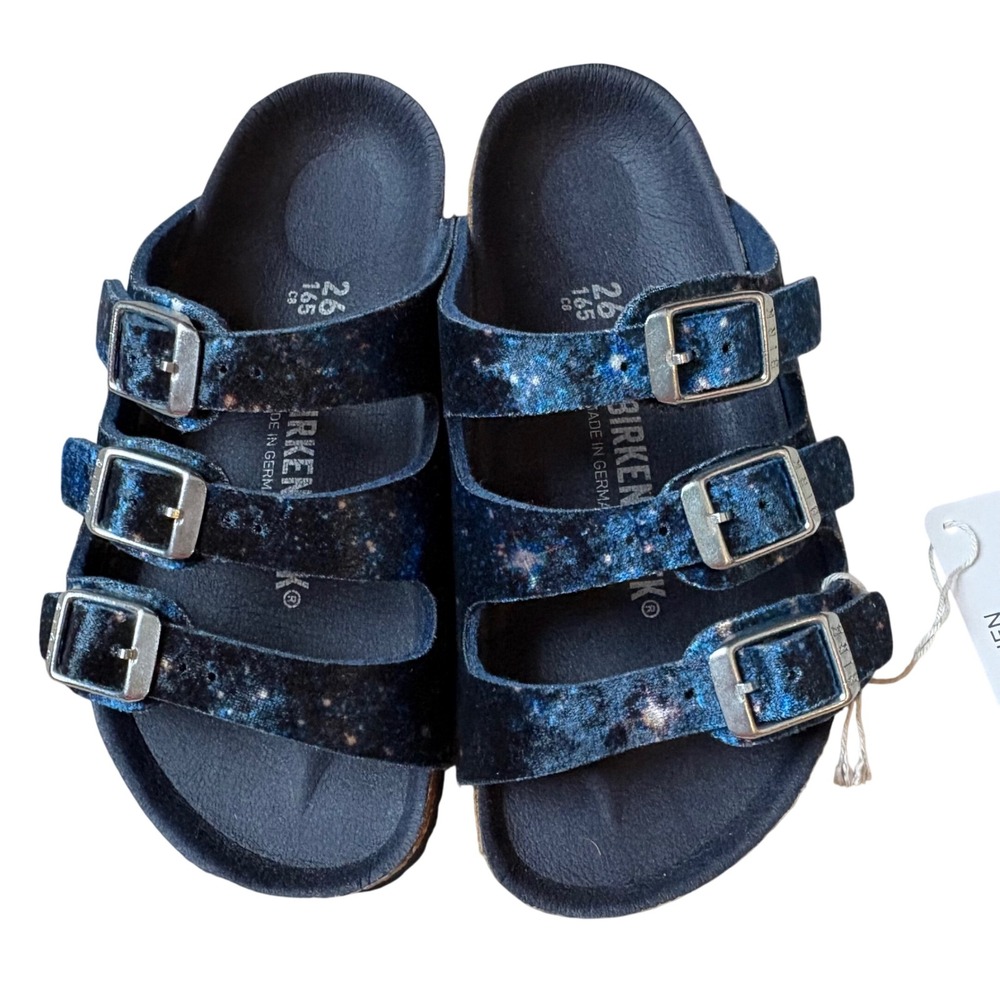 Birkenstock Florida Kids Velvet Milky Way Sandals Size 26 Eβ US K 8.0 Narrow